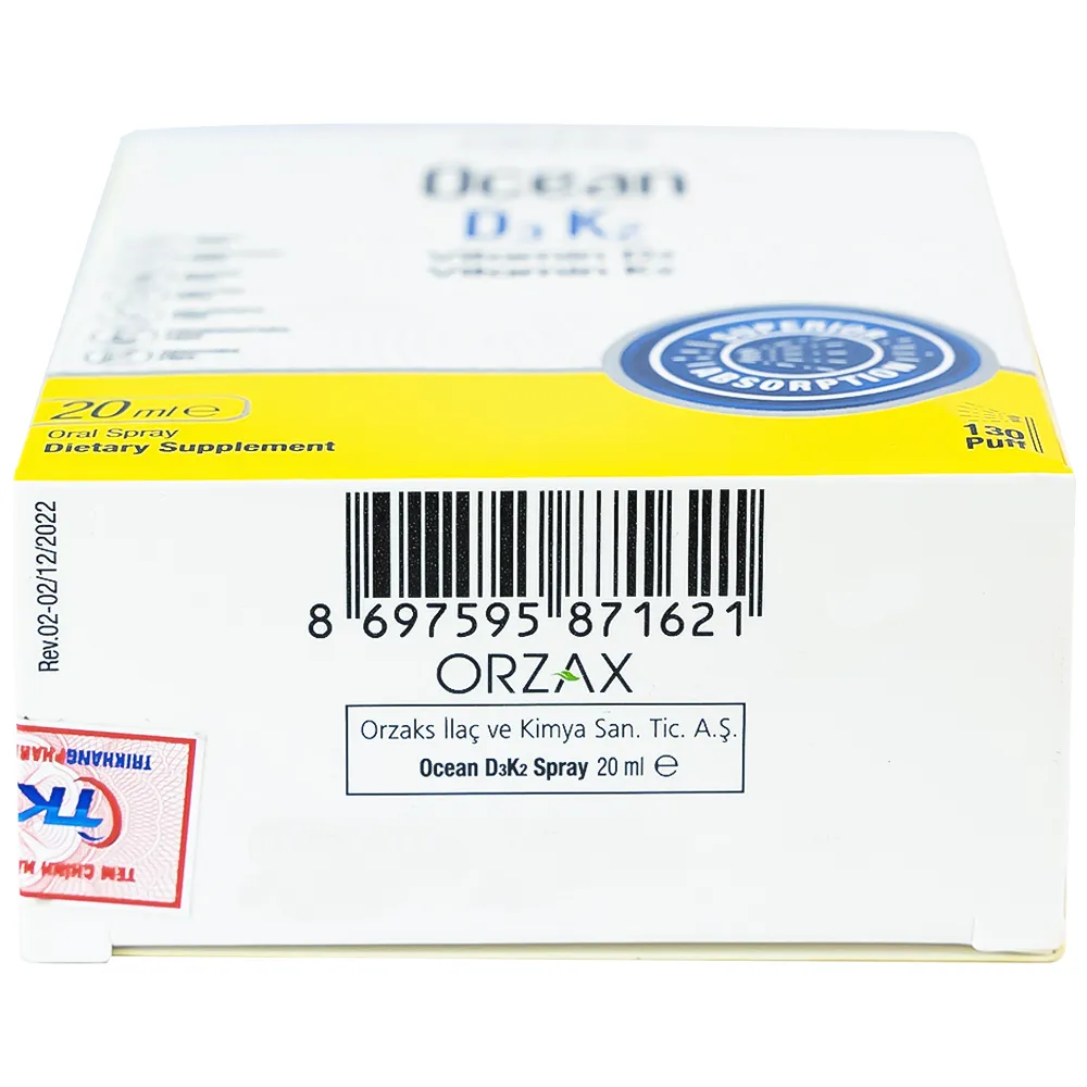 SIRO GIÚP TĂNG CƯỜNG HẤP THU CANXI OCEAN D3K2 ORZAX 20ML 11