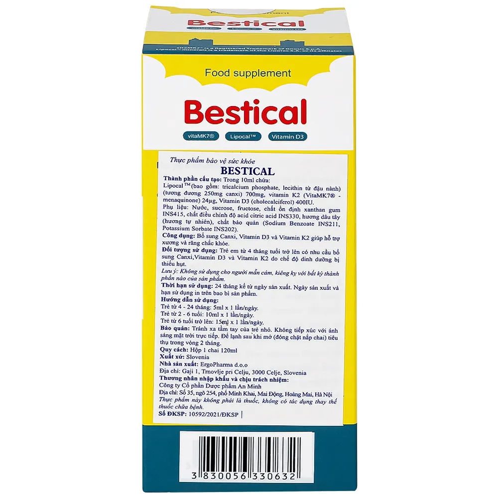 SIRO GIÚP XƯƠNG, RĂNG CHẮC KHỎE BESTICAL ERGOPHARMA 120ML 8