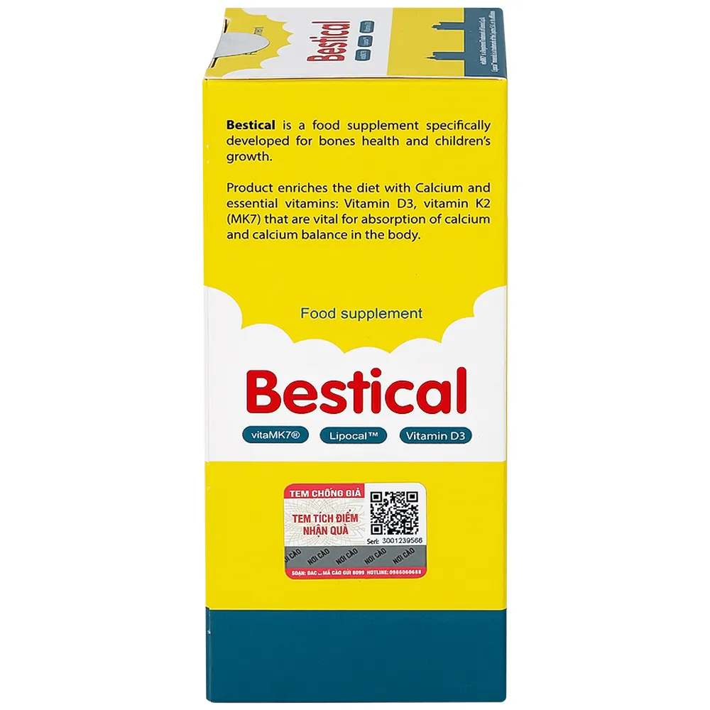 SIRO GIÚP XƯƠNG, RĂNG CHẮC KHỎE BESTICAL ERGOPHARMA 120ML 10