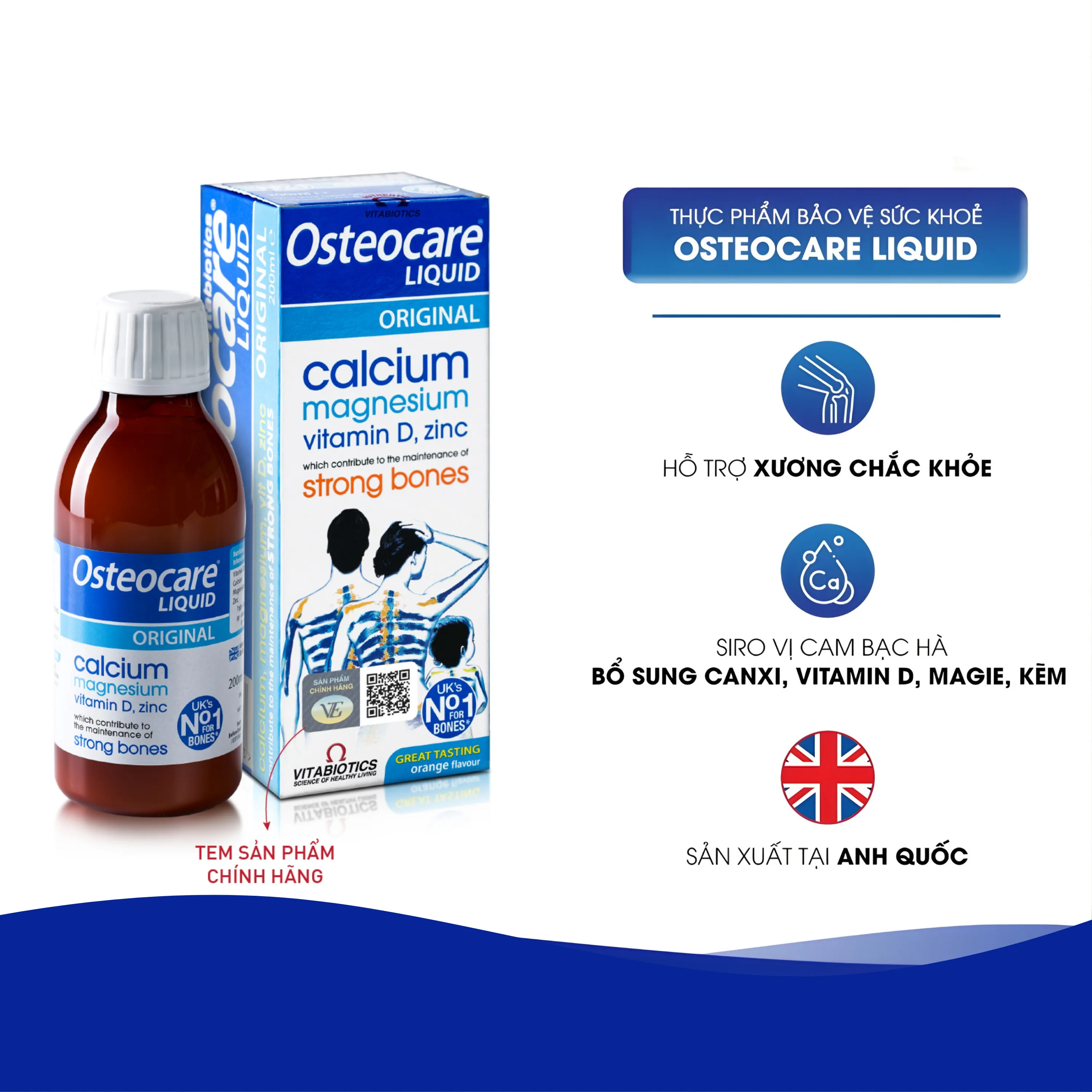 SIRO GIÚP XƯƠNG CHẮC XƯƠNG OSTEOCARE LIQUID VITABIOTICS 200ML 3