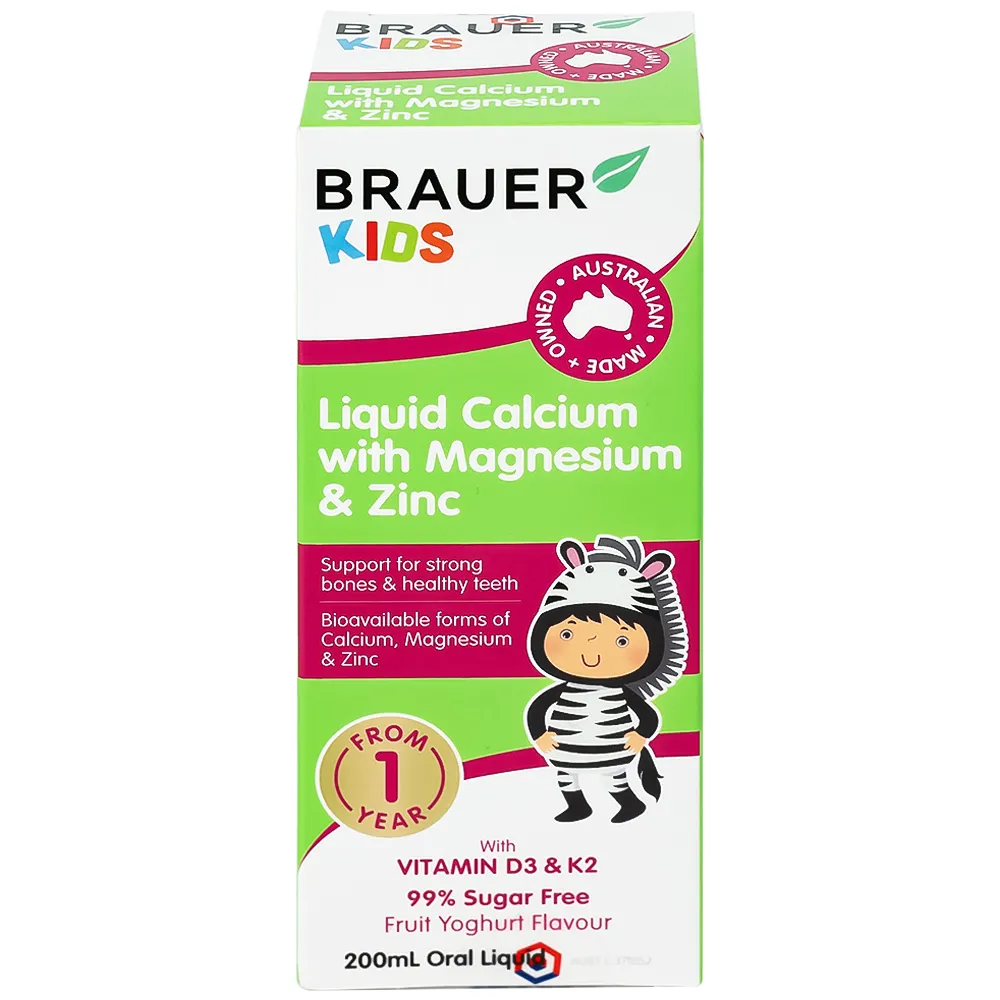 SIRO GIÚP XƯƠNG RĂNG CHẮC KHỎE BRAUER KIDS LIQUID CALCIUM WITH MAGNESIUM AND ZINC 200ML 13