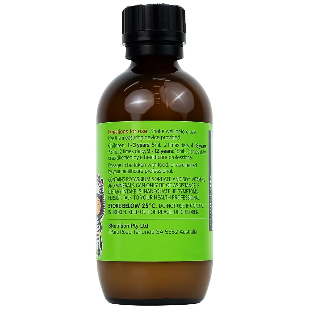 SIRO GIÚP XƯƠNG RĂNG CHẮC KHỎE BRAUER KIDS LIQUID CALCIUM WITH MAGNESIUM AND ZINC 200ML 9