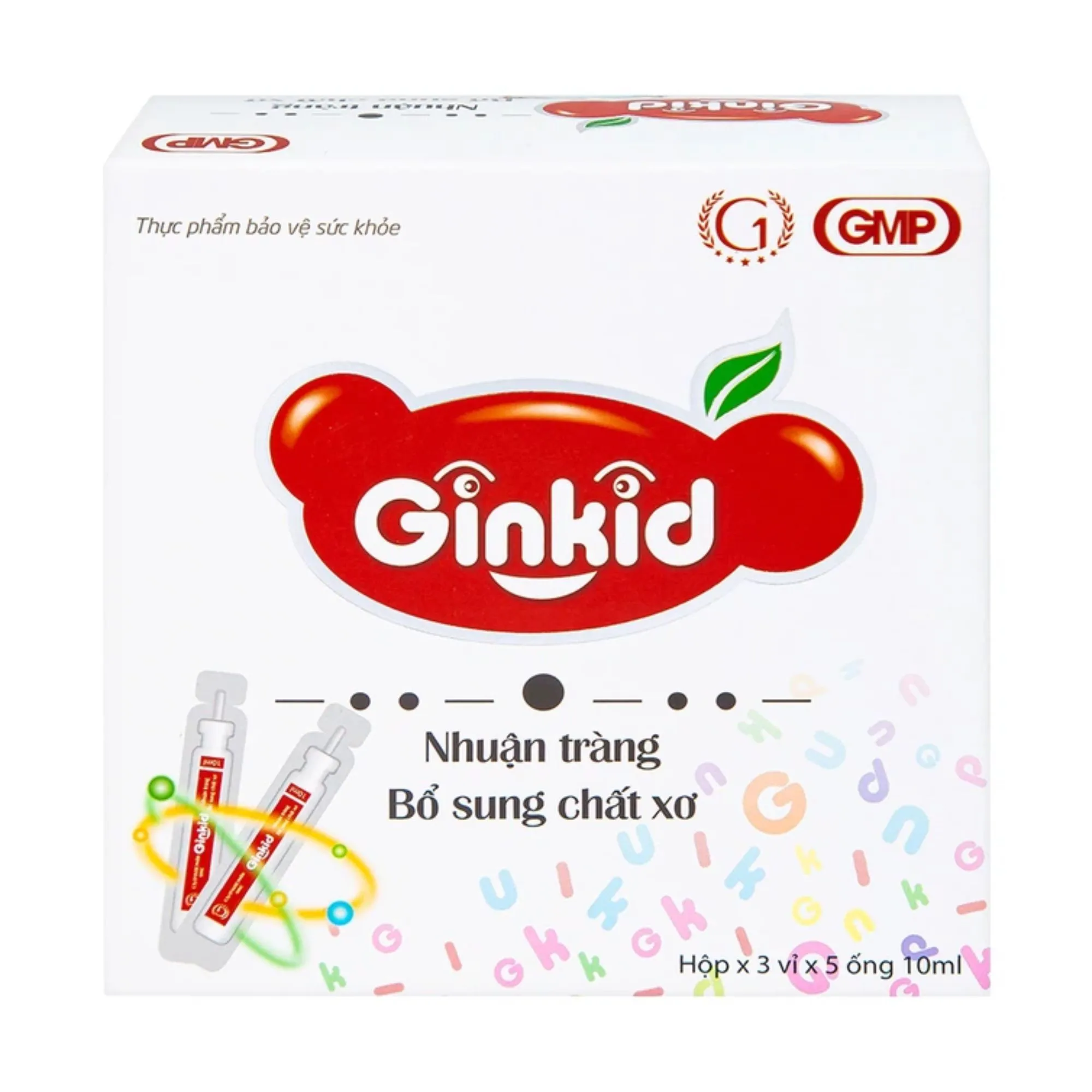 Siro Ginkid Ginic - Nhuận tràng, bổ sung chất xơ giảm táo bón (3 vỉ x 5 ống x 10ml) 2