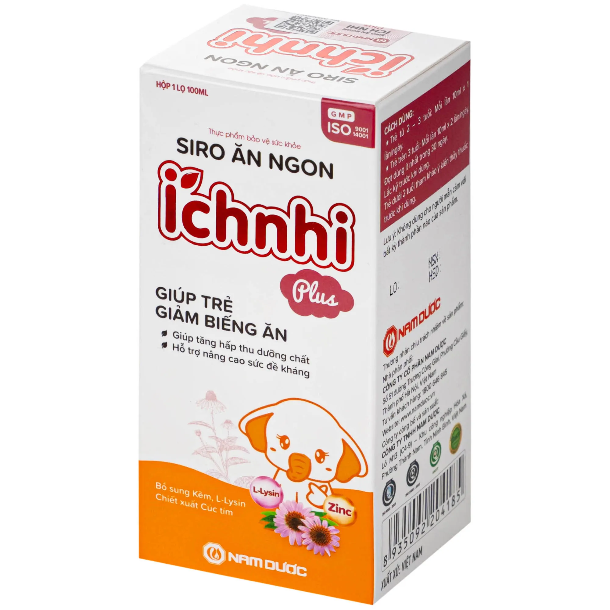 SIRO GIÚP TRẺ ĂN NGON ÍCH NHI PLUS NAM DƯỢC 100ML 6