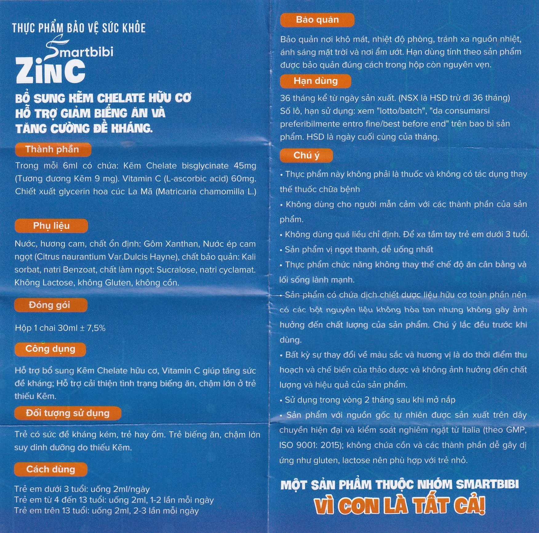 SIRO HỖ TRỢ CẢI THIỆN BIẾNG ĂN SMARTBIBI ZINC 30ML 14