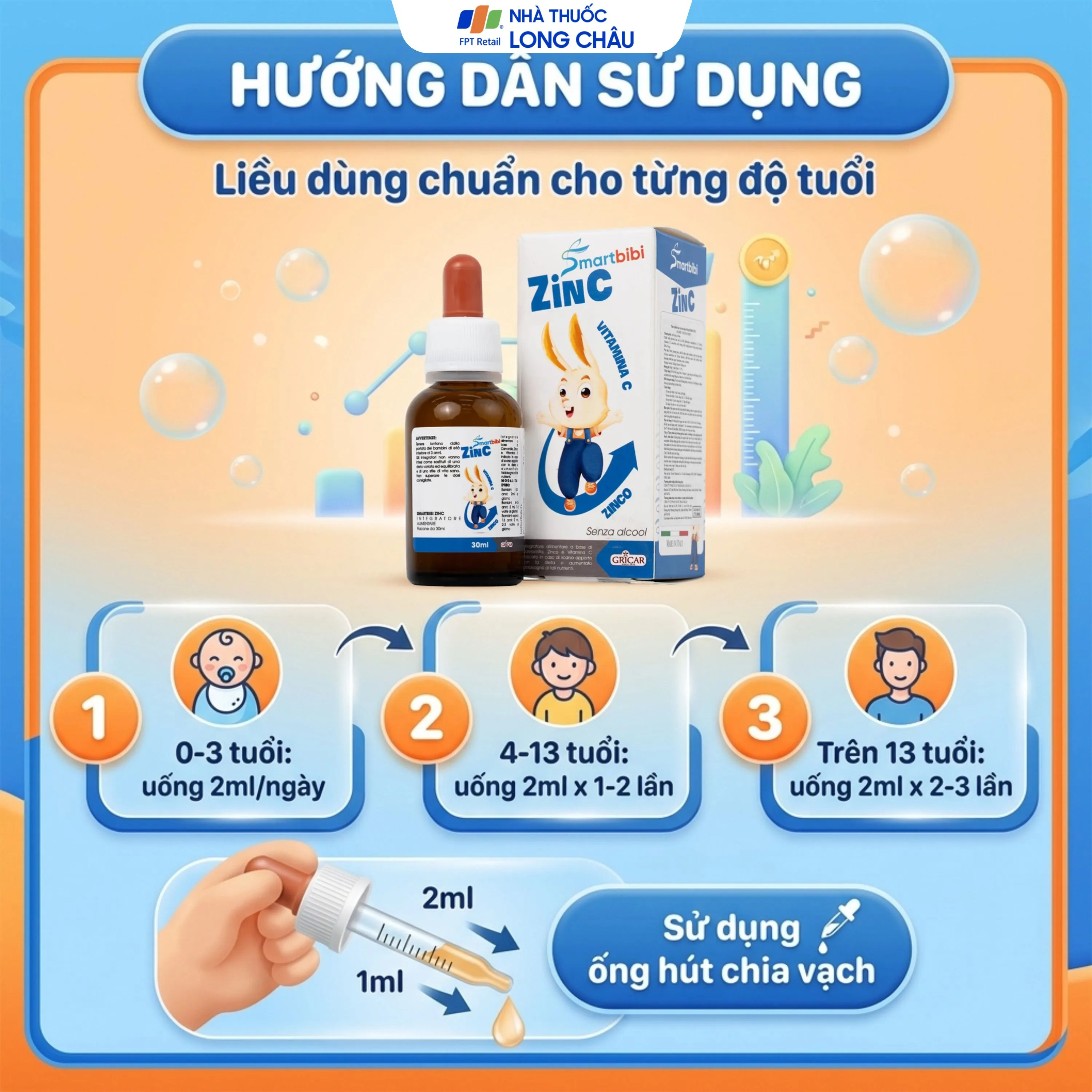 SIRO HỖ TRỢ CẢI THIỆN BIẾNG ĂN SMARTBIBI ZINC 30ML 5