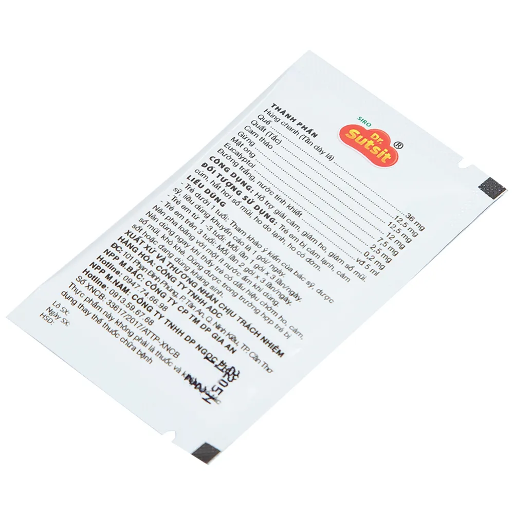 SIRO HỖ TRỢ GIẢI CẢM DR.SUTSIT GIA AN 30 GÓI X 5ML 4