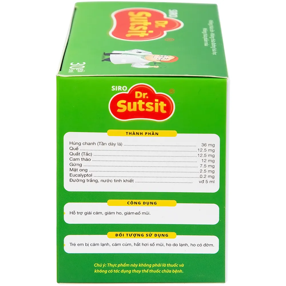 SIRO HỖ TRỢ GIẢI CẢM DR.SUTSIT GIA AN 30 GÓI X 5ML 5