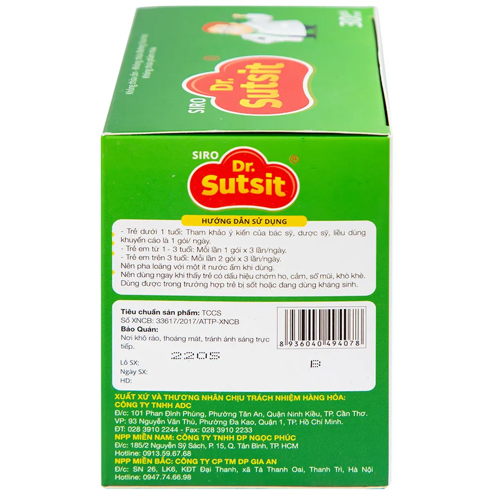 SIRO HỖ TRỢ GIẢI CẢM DR.SUTSIT GIA AN 30 GÓI X 5ML 6