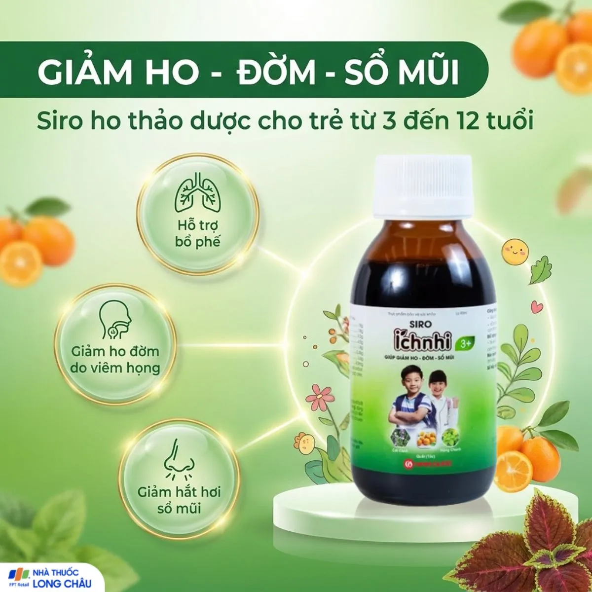 SIRO HỖ TRỢ GIẢM HO ÍCH NHI 3+ NAM DƯỢC 90ML 2