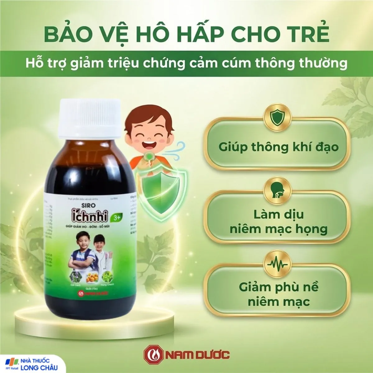 SIRO HỖ TRỢ GIẢM HO ÍCH NHI 3+ NAM DƯỢC 90ML 3