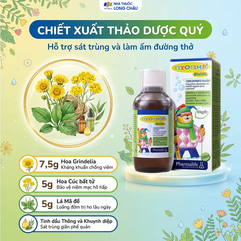 SIRO HỖ TRỢ GIẢM HO FITOBIMBI BRONCAMIL 200ML 3