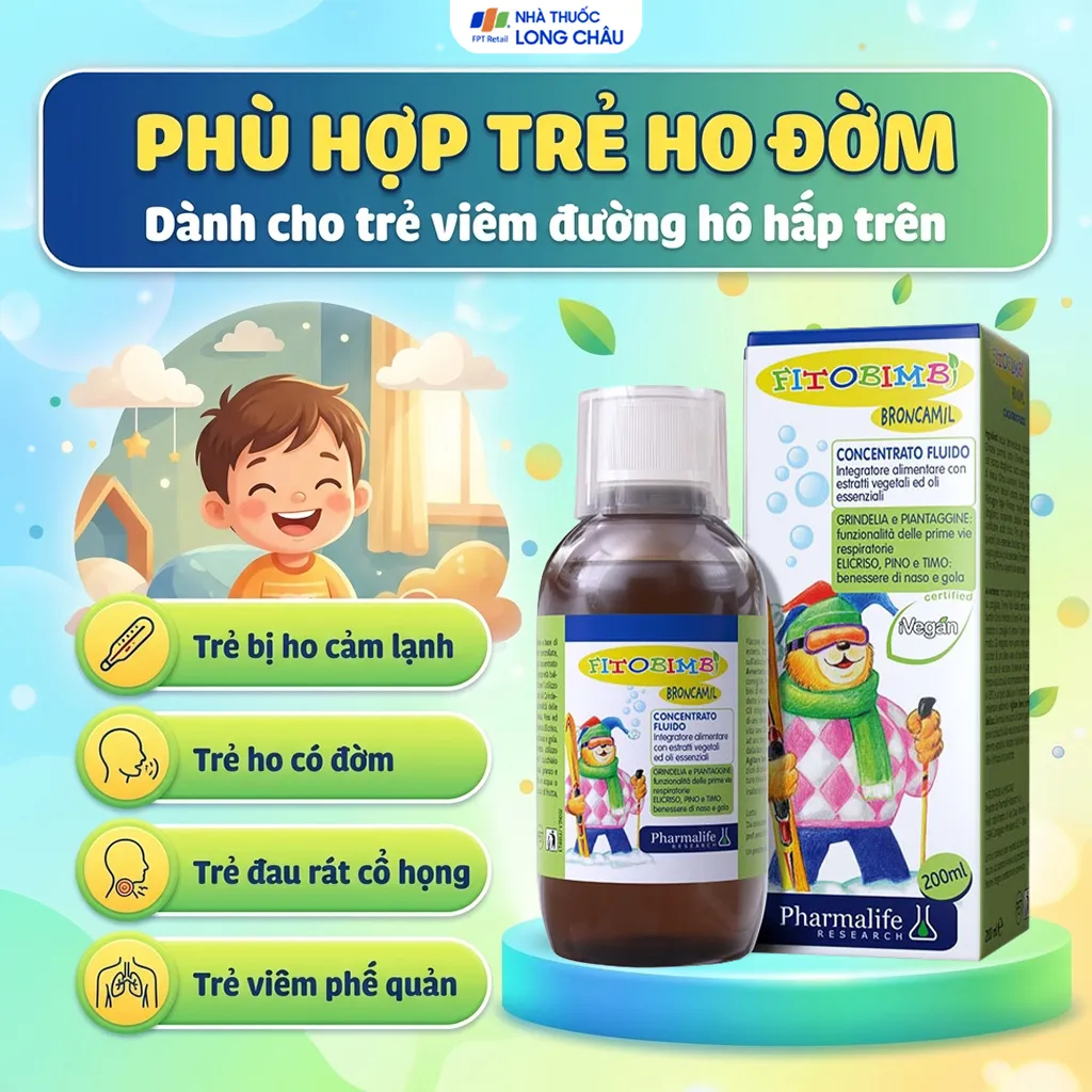 SIRO HỖ TRỢ GIẢM HO FITOBIMBI BRONCAMIL 200ML 4