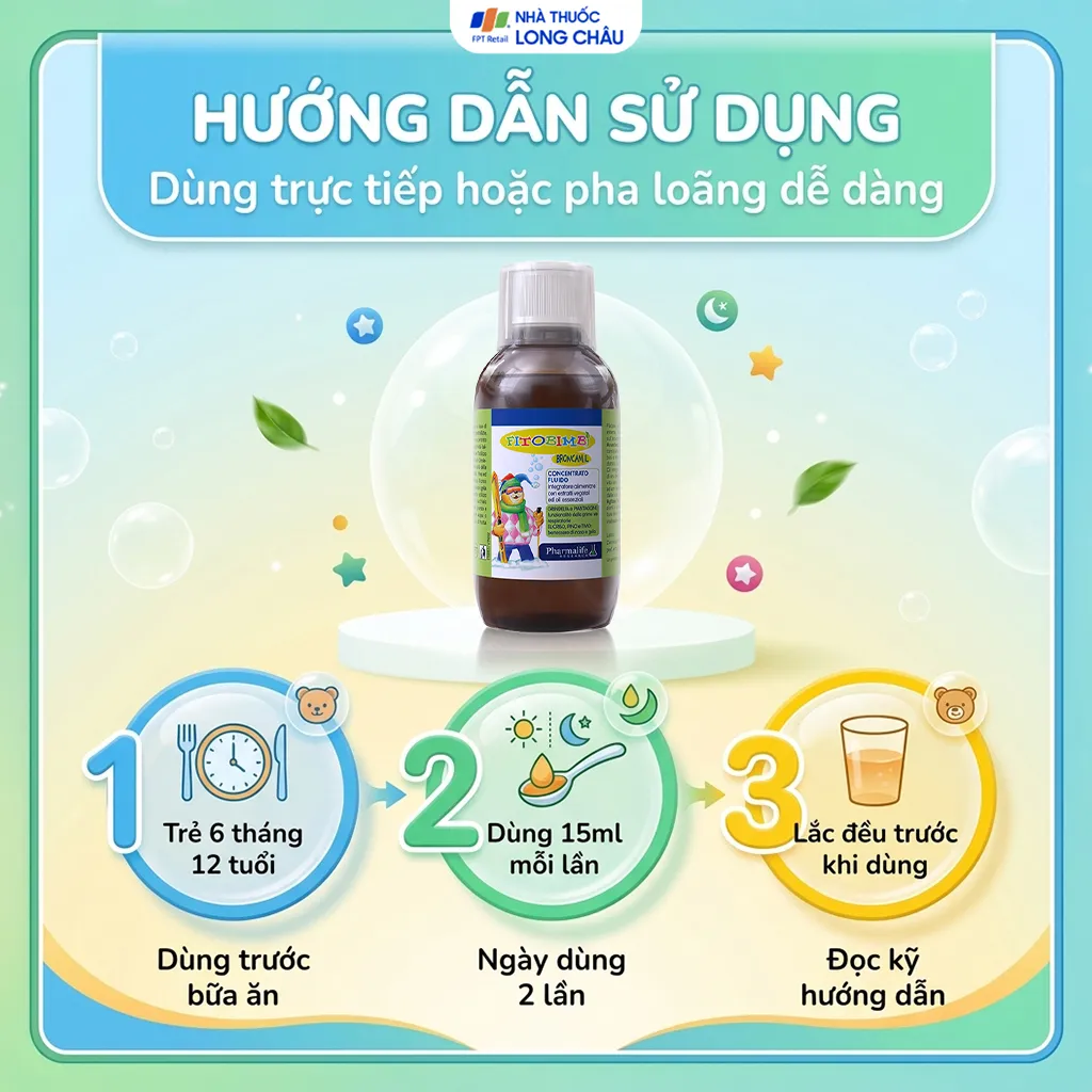 SIRO HỖ TRỢ GIẢM HO FITOBIMBI BRONCAMIL 200ML 5