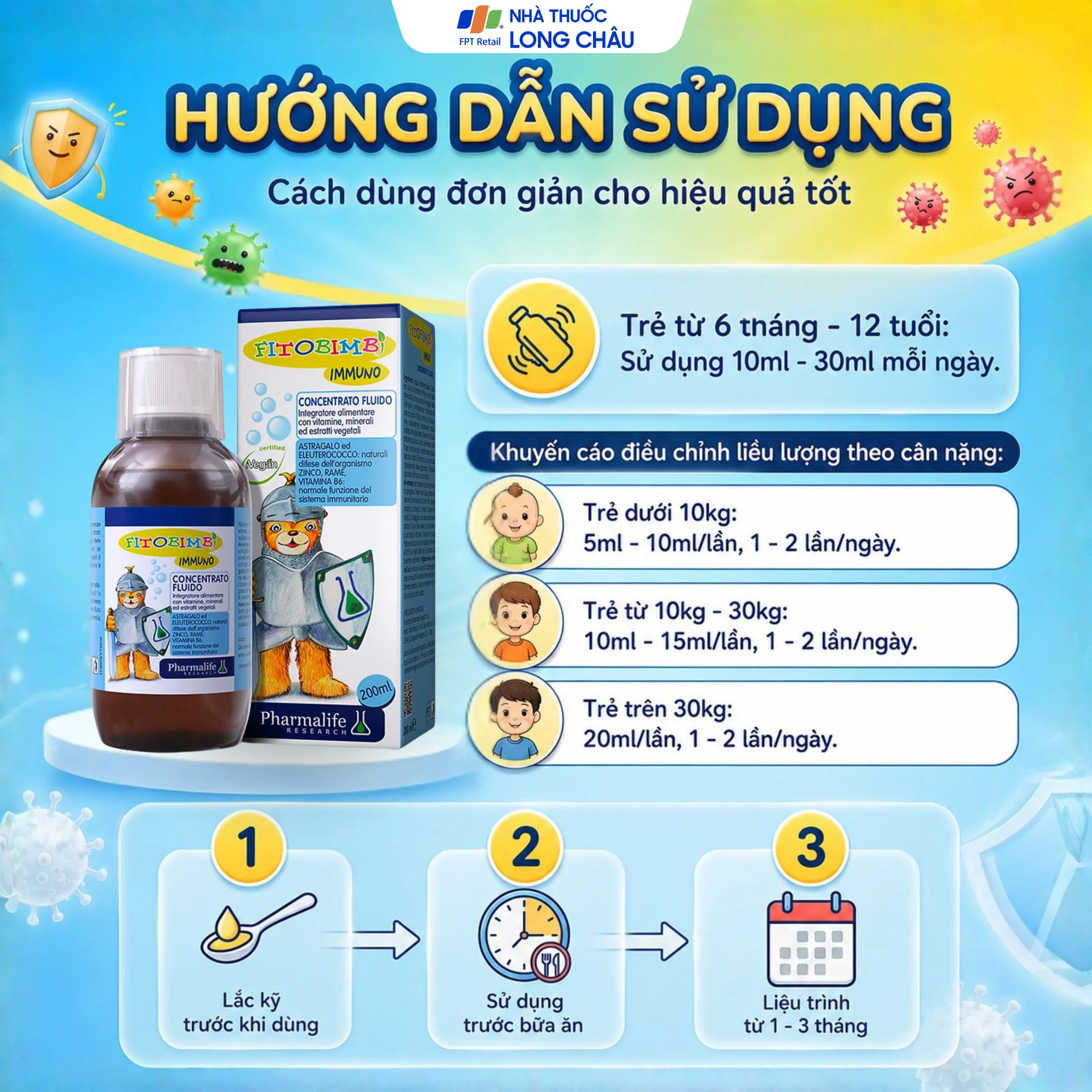 SIRO HỖ TRỢ GIÚP TĂNG CƯỜNG ĐỀ KHÁNG FITOBIMBI IMMUNO 200ML 4