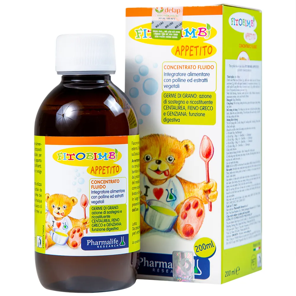 SIRO HỖ TRỢ GIÚP TRẺ ĂN NGON FITOBIMBI APPETITO 200ML
