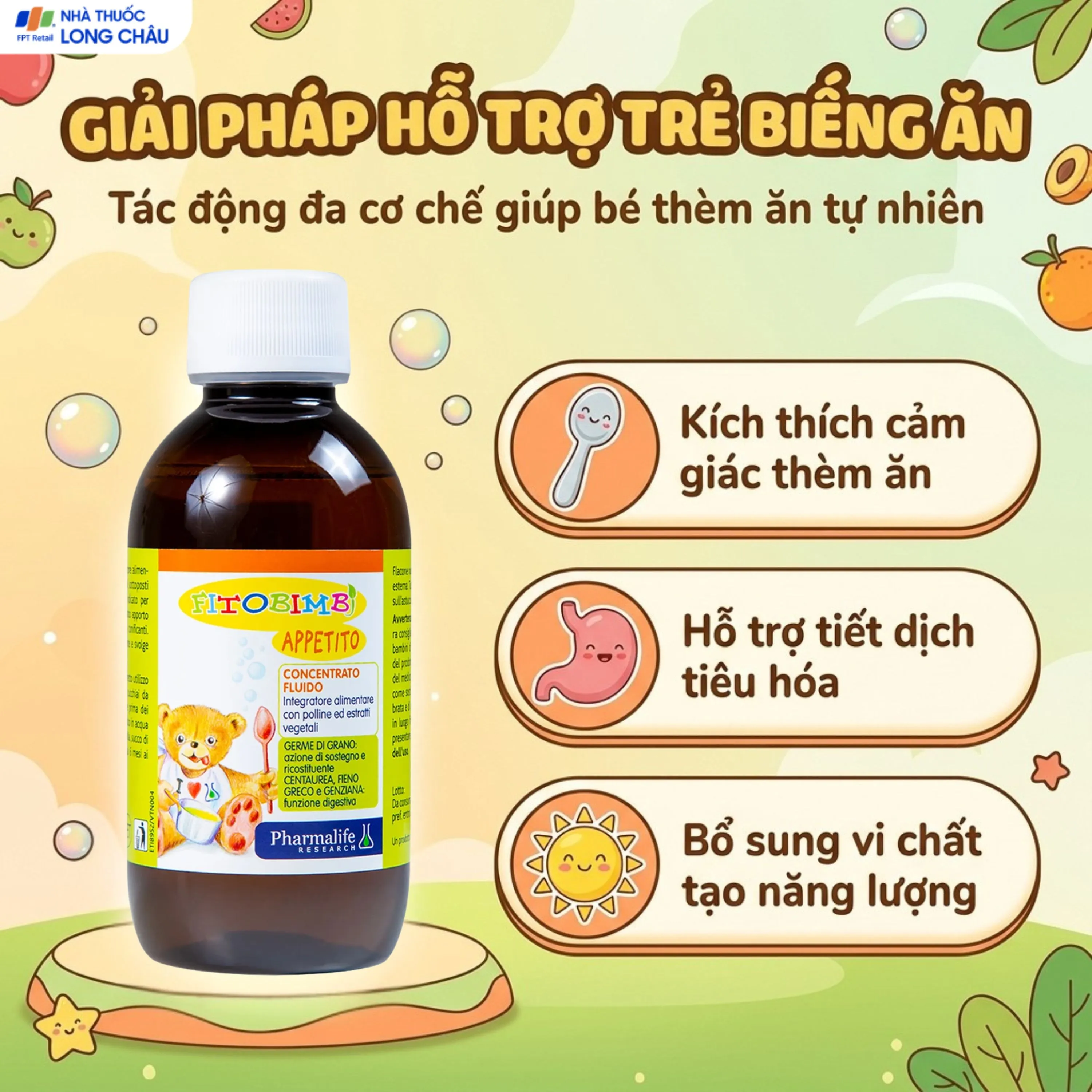 SIRO HỖ TRỢ GIÚP TRẺ ĂN NGON FITOBIMBI APPETITO 200ML 3