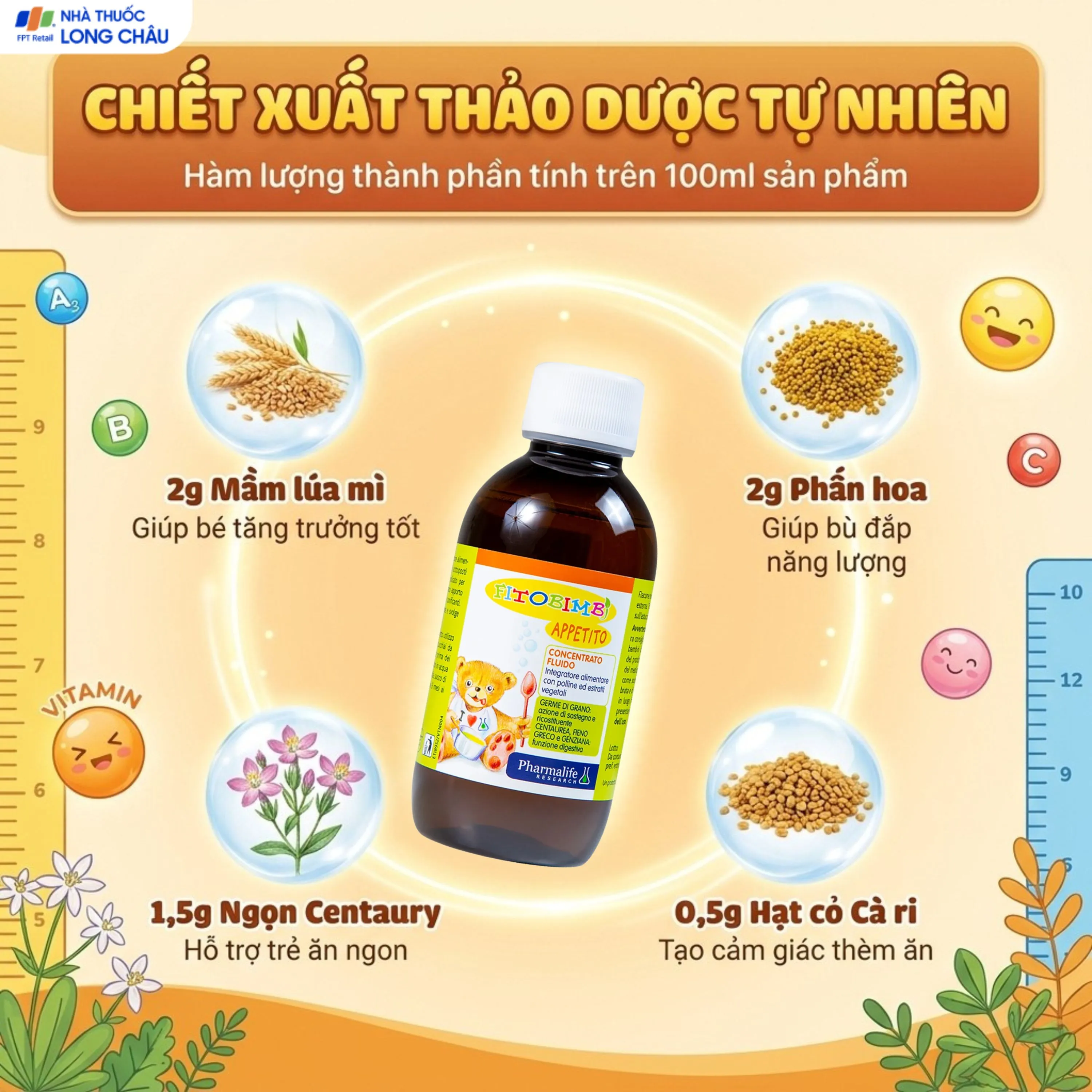 SIRO HỖ TRỢ GIÚP TRẺ ĂN NGON FITOBIMBI APPETITO 200ML 4