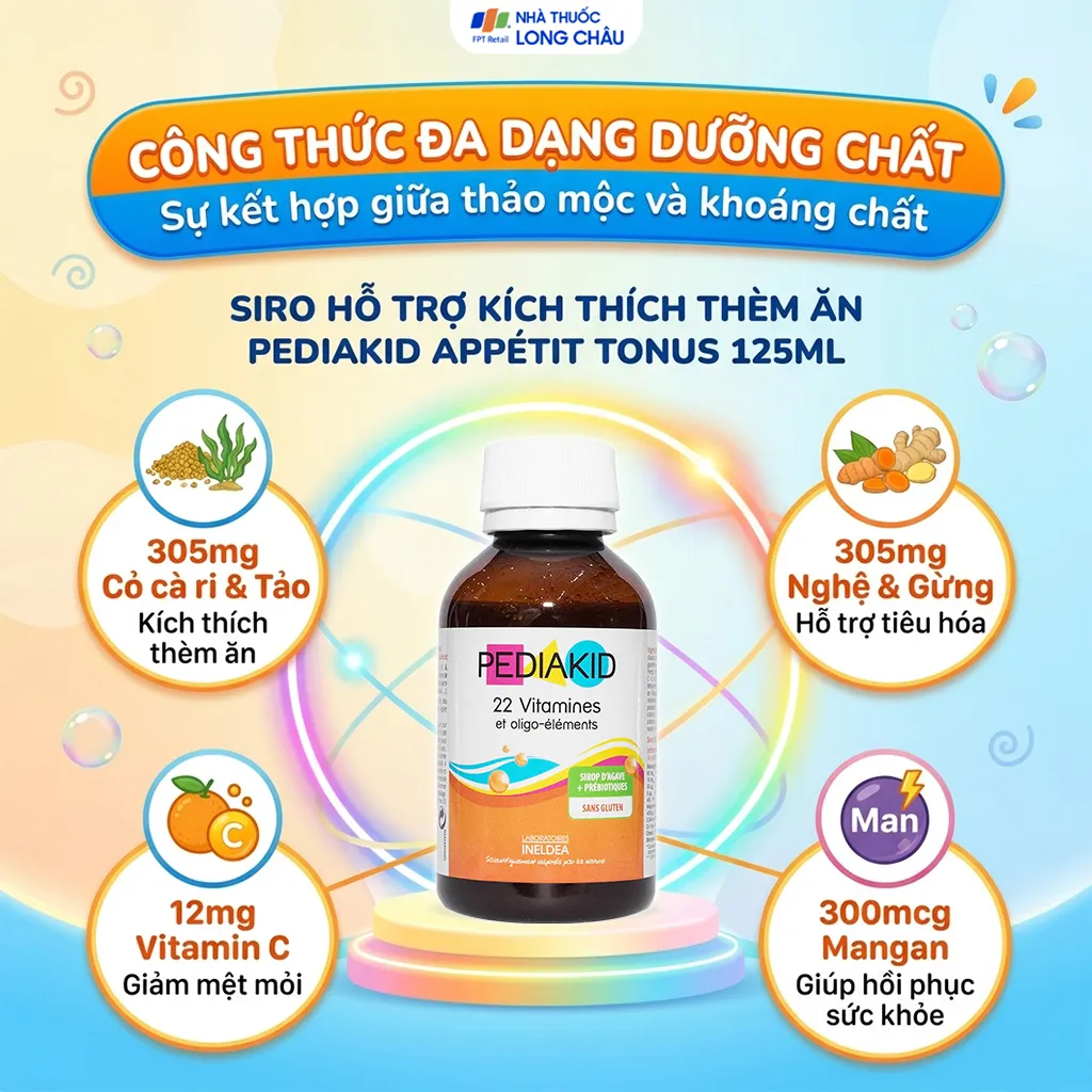 SIRO HỖ TRỢ KÍCH THÍCH THÈM ĂN PEDIAKID APPÉTIT TONUS 125ML 4