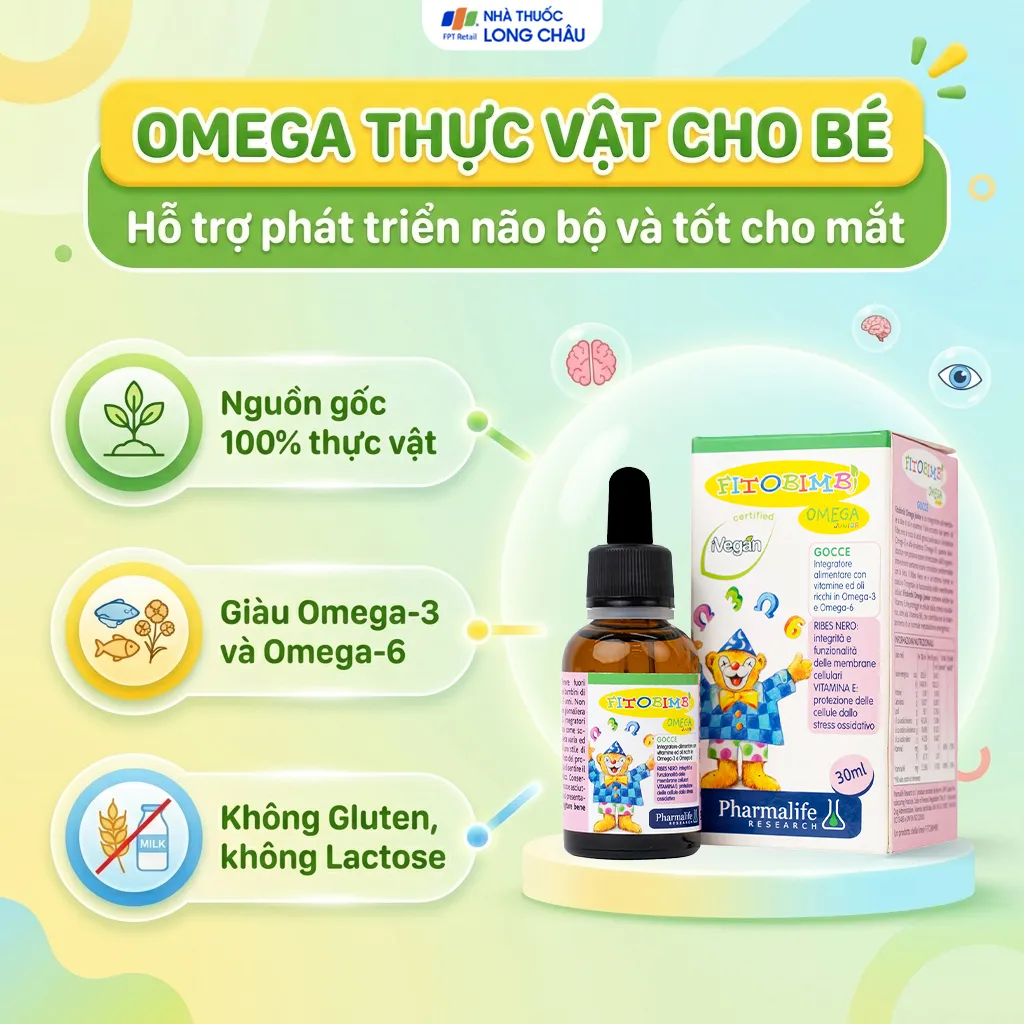 SIRO HỖ TRỢ PHÁT TRIỂN NÃO CHO TRẺ FITOBIMBI OMEGA JUNIOR 30ML 2