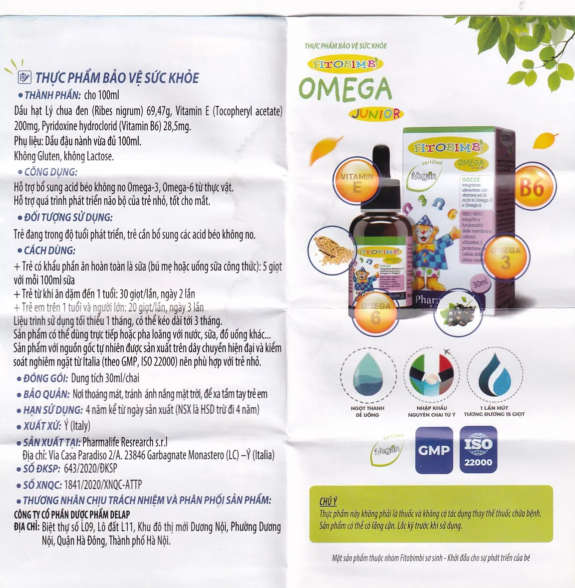 SIRO HỖ TRỢ PHÁT TRIỂN NÃO CHO TRẺ FITOBIMBI OMEGA JUNIOR 30ML 13