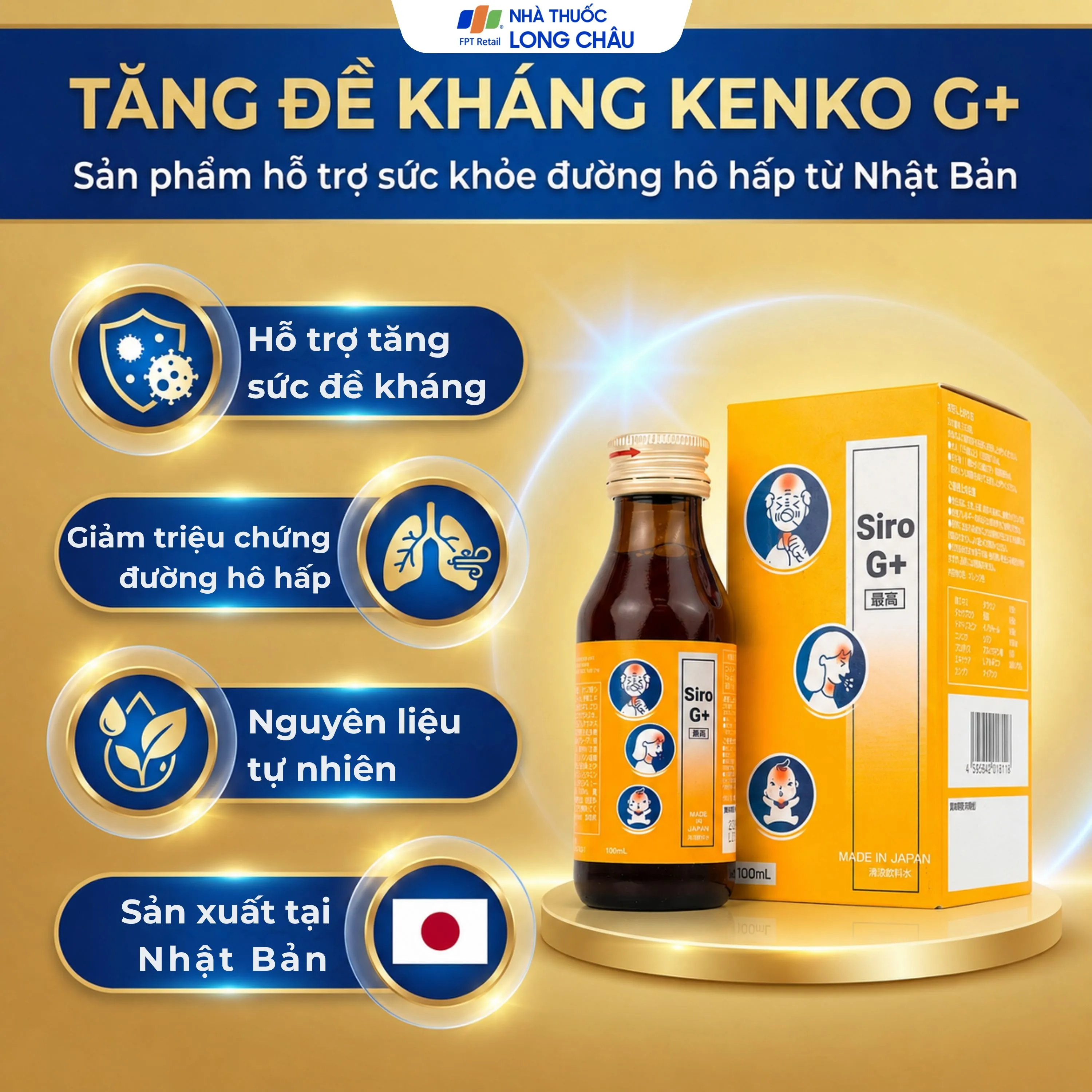 SIRO HỖ TRỢ TĂNG ĐỀ KHÁNG, HẠ SỐT KENKO G+ 100ML 2
