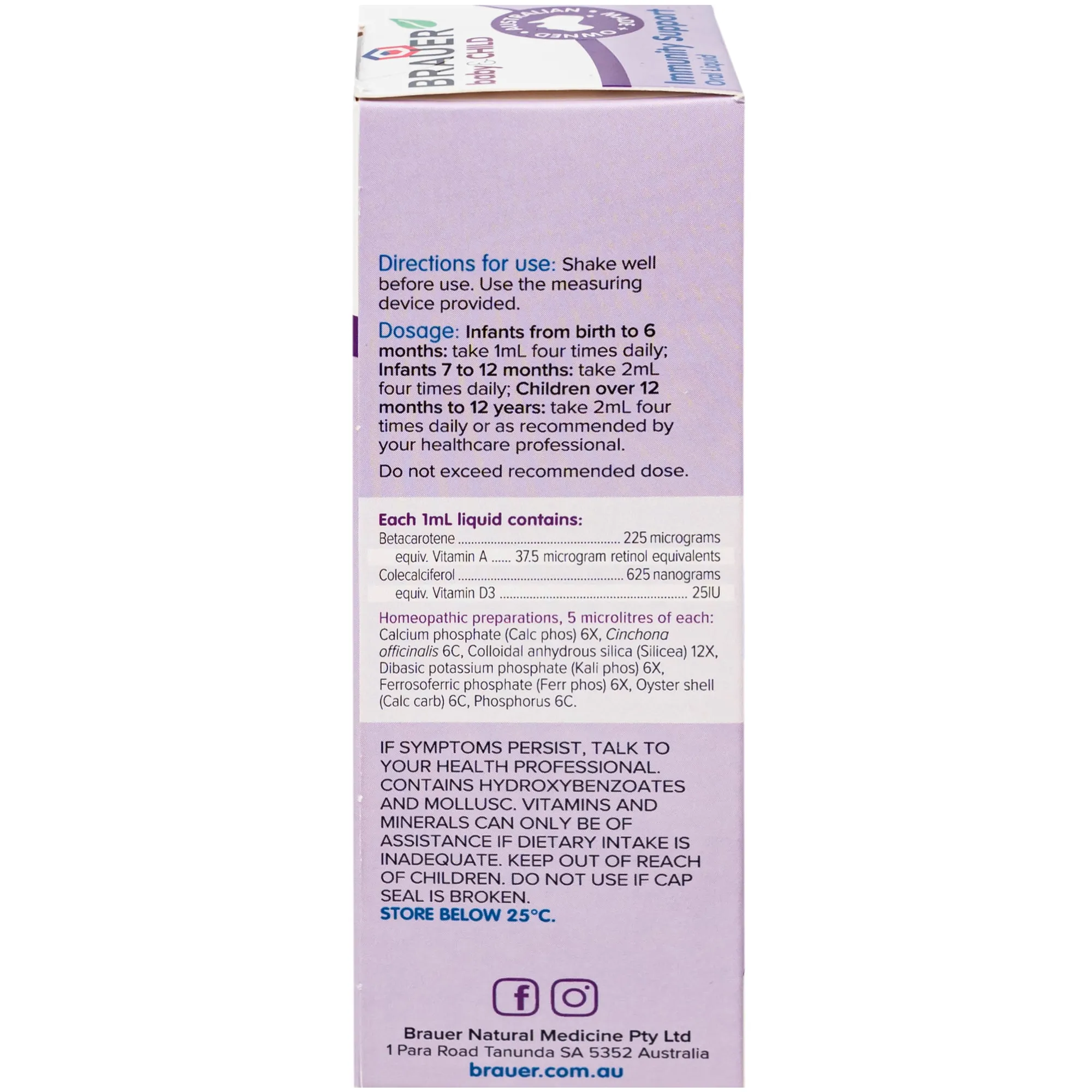 SIRO HỖ TRỢ TĂNG ĐỀ KHÁNG CHO BÉ BRAUER BABY & CHILD IMMUNITY SUPPORT 100ML 12
