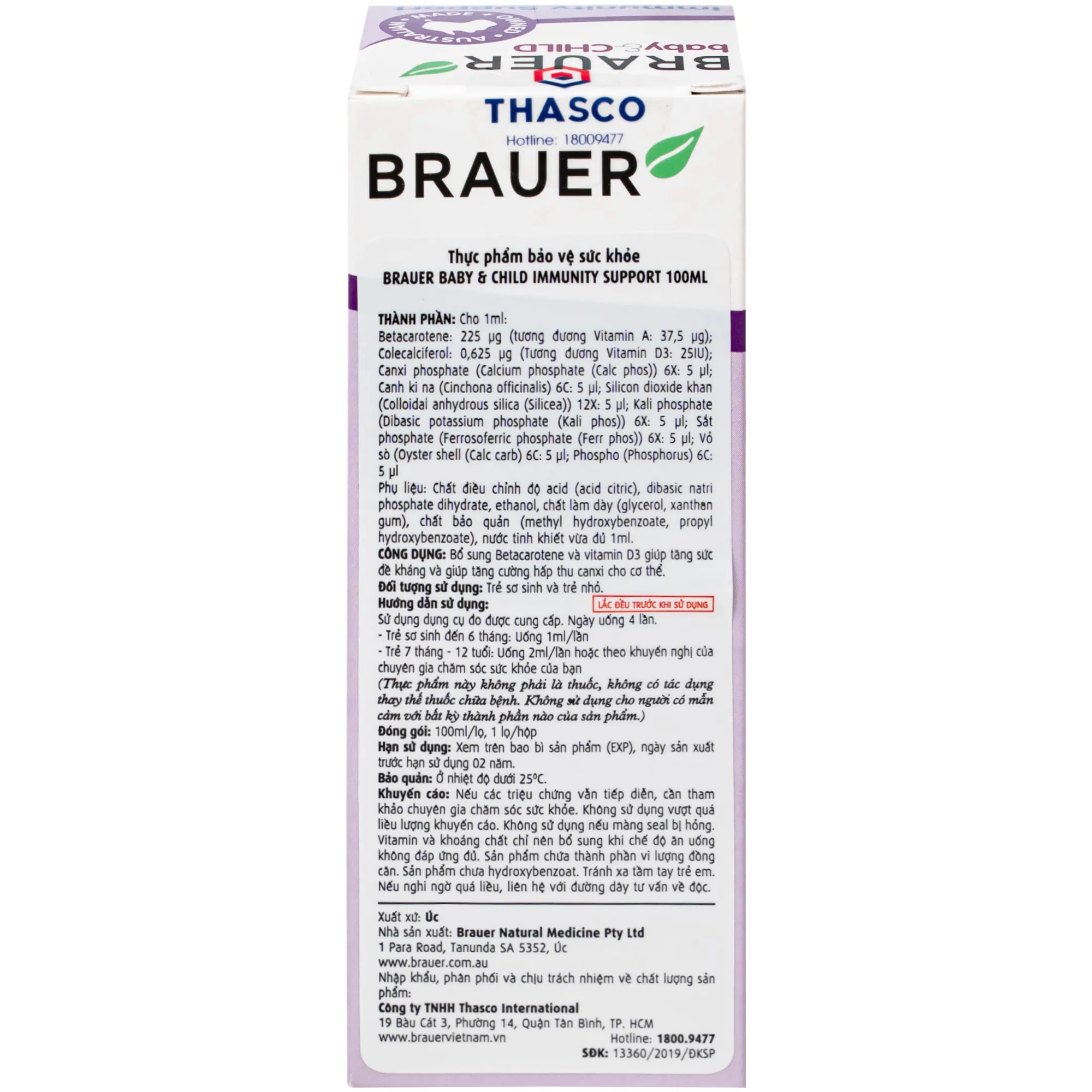 SIRO HỖ TRỢ TĂNG ĐỀ KHÁNG CHO BÉ BRAUER BABY & CHILD IMMUNITY SUPPORT 100ML 10