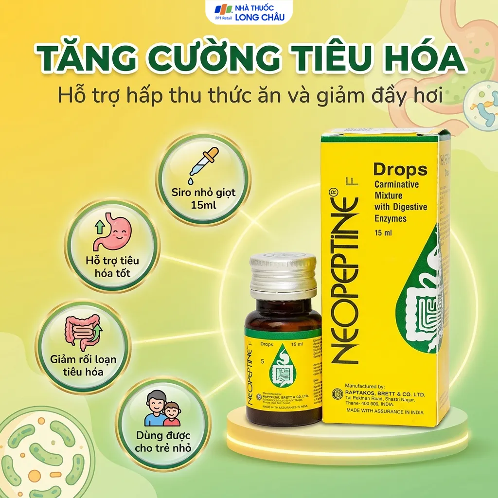 SIRO HỖ TRỢ TĂNG CƯỜNG TIÊU HÓA NEOPEPTINE F DROPS RAPTAKOS 15ML 2