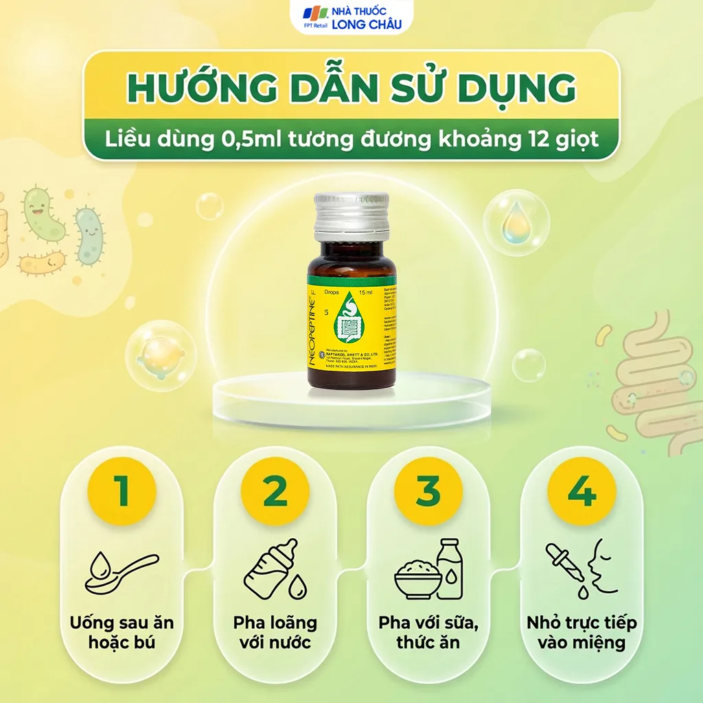 SIRO HỖ TRỢ TĂNG CƯỜNG TIÊU HÓA NEOPEPTINE F DROPS RAPTAKOS 15ML 5