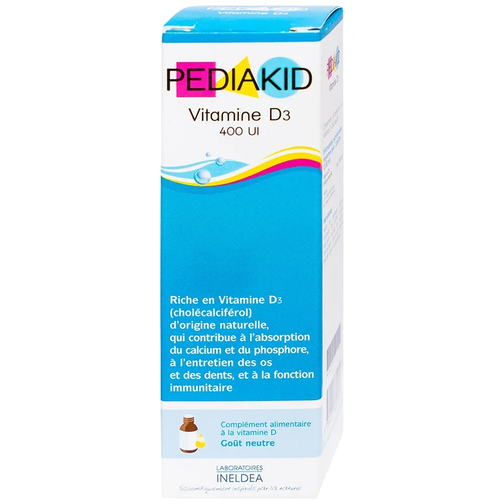 SIRO HỖ TRỢ TĂNG HẤP THỤ CANXI PEDIAKID VITAMIN D3 20ML 10