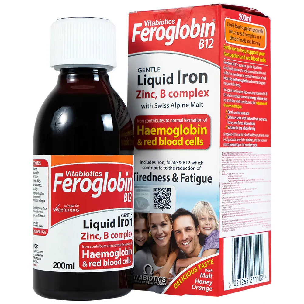 SIRO HỖ TRỢ TĂNG KHẢ NĂNG TẠO MÁU FEROGLOBIN B12 VITABIOTICS 200ML