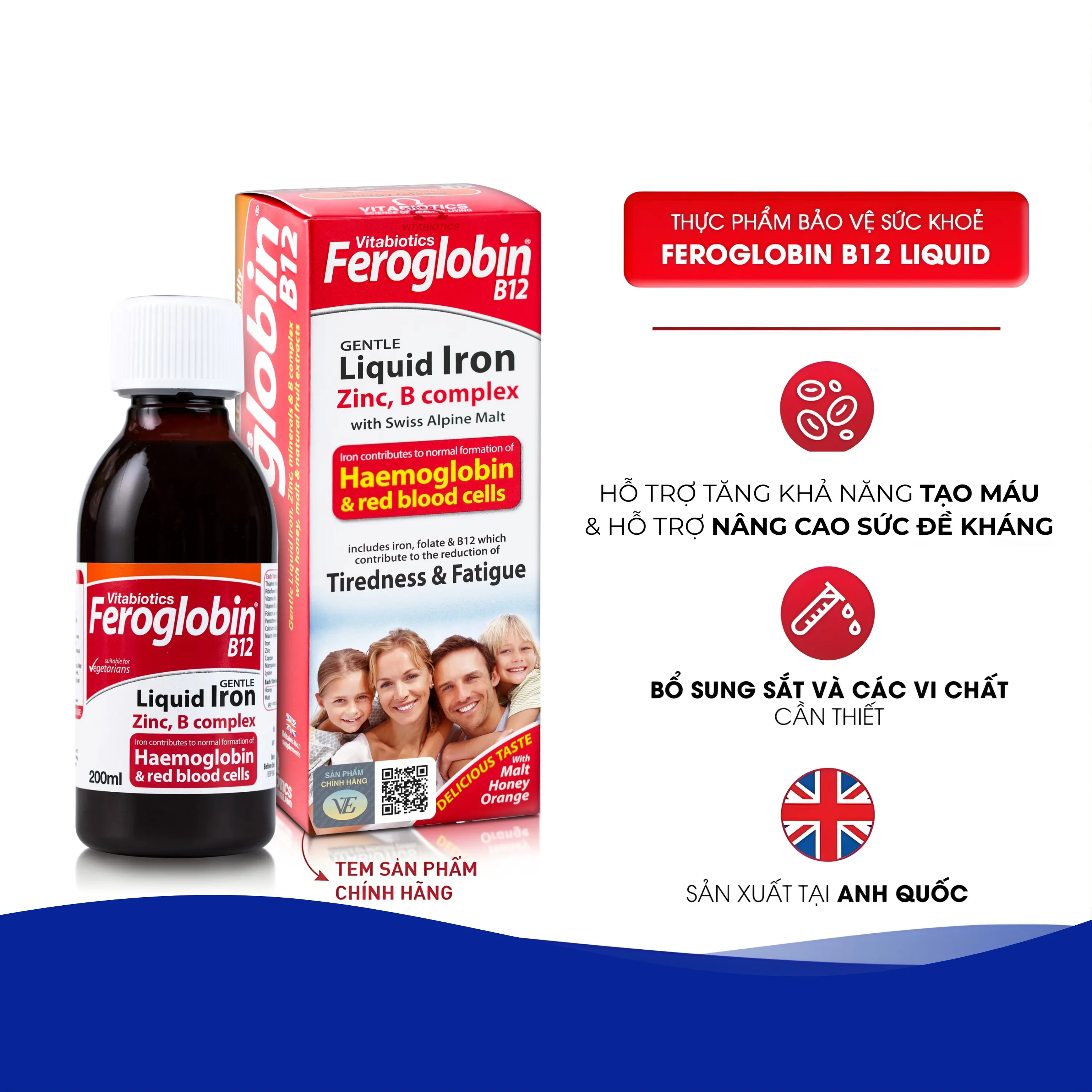 SIRO HỖ TRỢ TĂNG KHẢ NĂNG TẠO MÁU FEROGLOBIN B12 VITABIOTICS 200ML 2