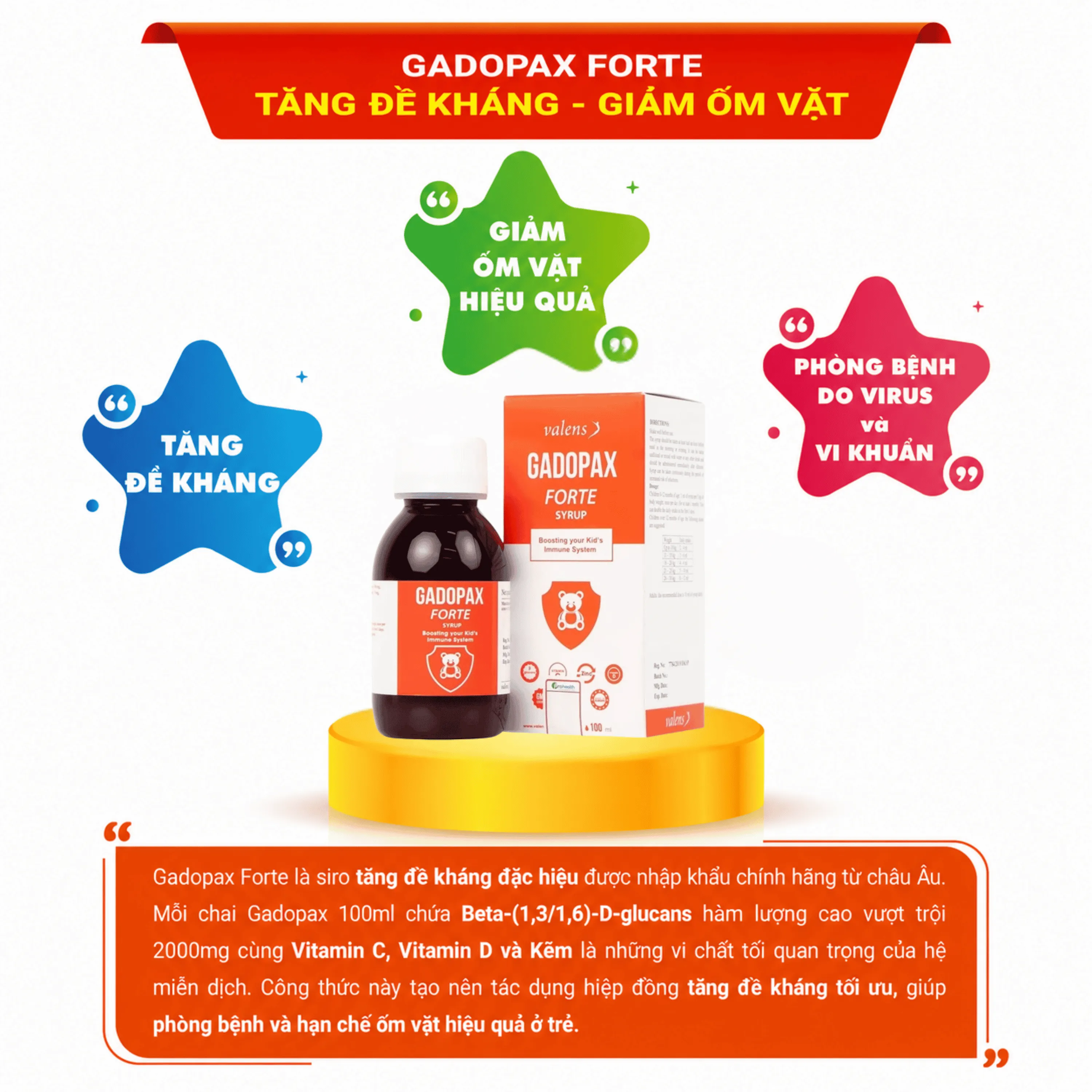 SIRO HỖ TRỢ TĂNG SỨC ĐỀ KHÁNG GADOPAX FORTE VALENS 100ML 4