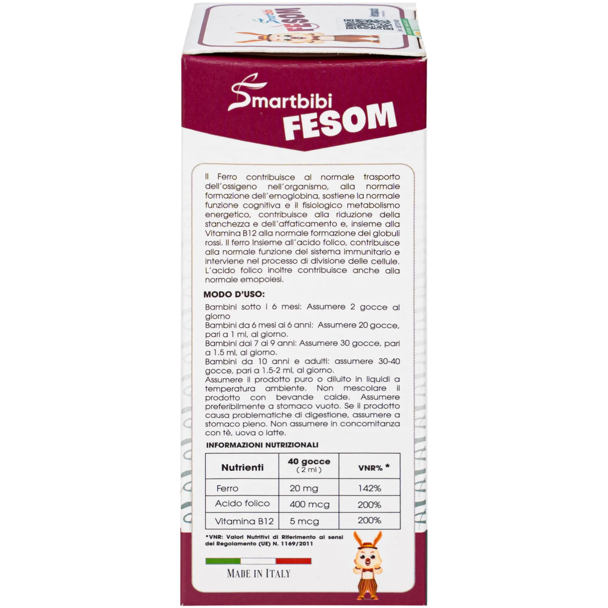 SIRO HỖ TRỢ TẠO MÁU SMARTBIBI FESOM DIETOPACK 30ML 4