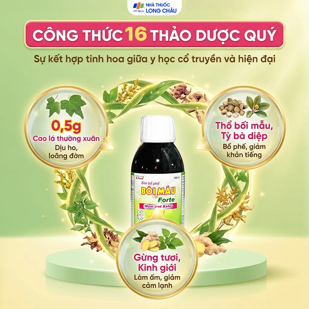 SIRO HO, BỔ PHẾ BỐI MẪU FORTE MOM AND BABY TẤT THÀNH 125ML 3