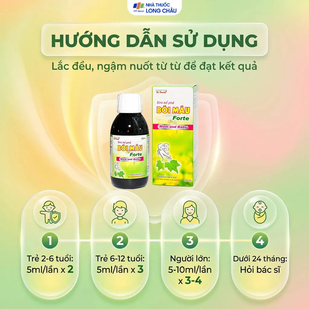 SIRO HO, BỔ PHẾ BỐI MẪU FORTE MOM AND BABY TẤT THÀNH 125ML 5