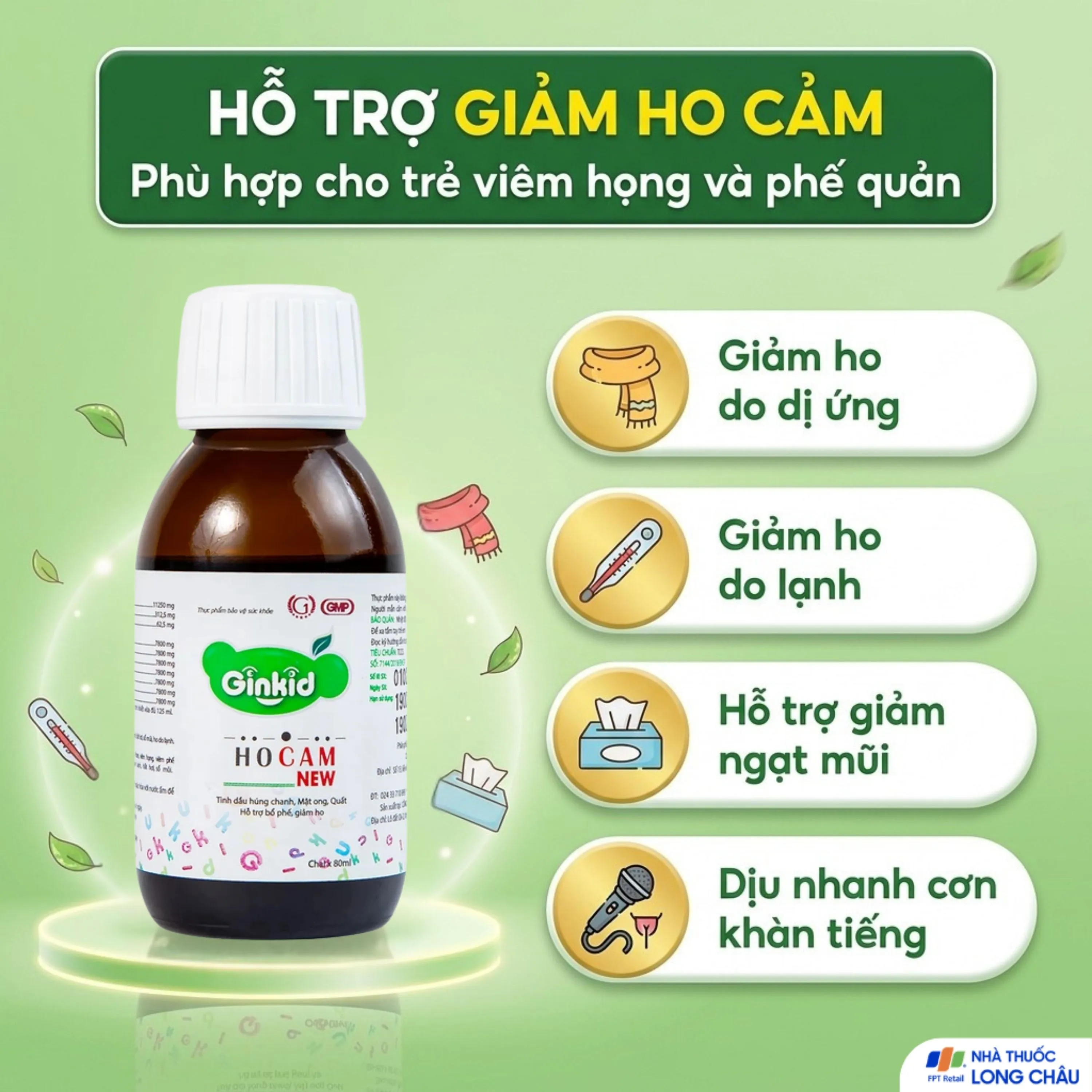SIRO HO, BỔ PHẾ GINKID HOCAM NEW 80ML 4