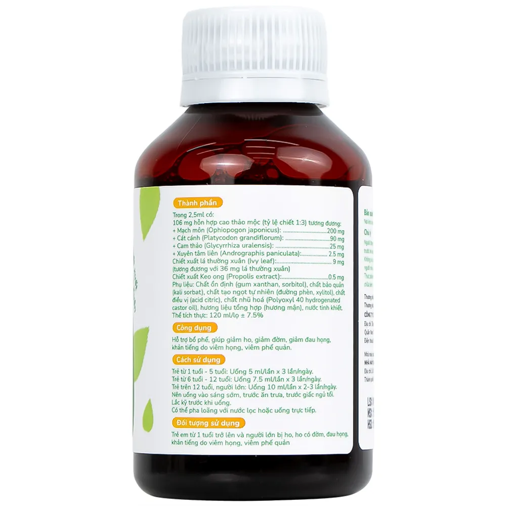 SIRO HO, BỔ PHẾ LÁBEBÉ 120ML 12