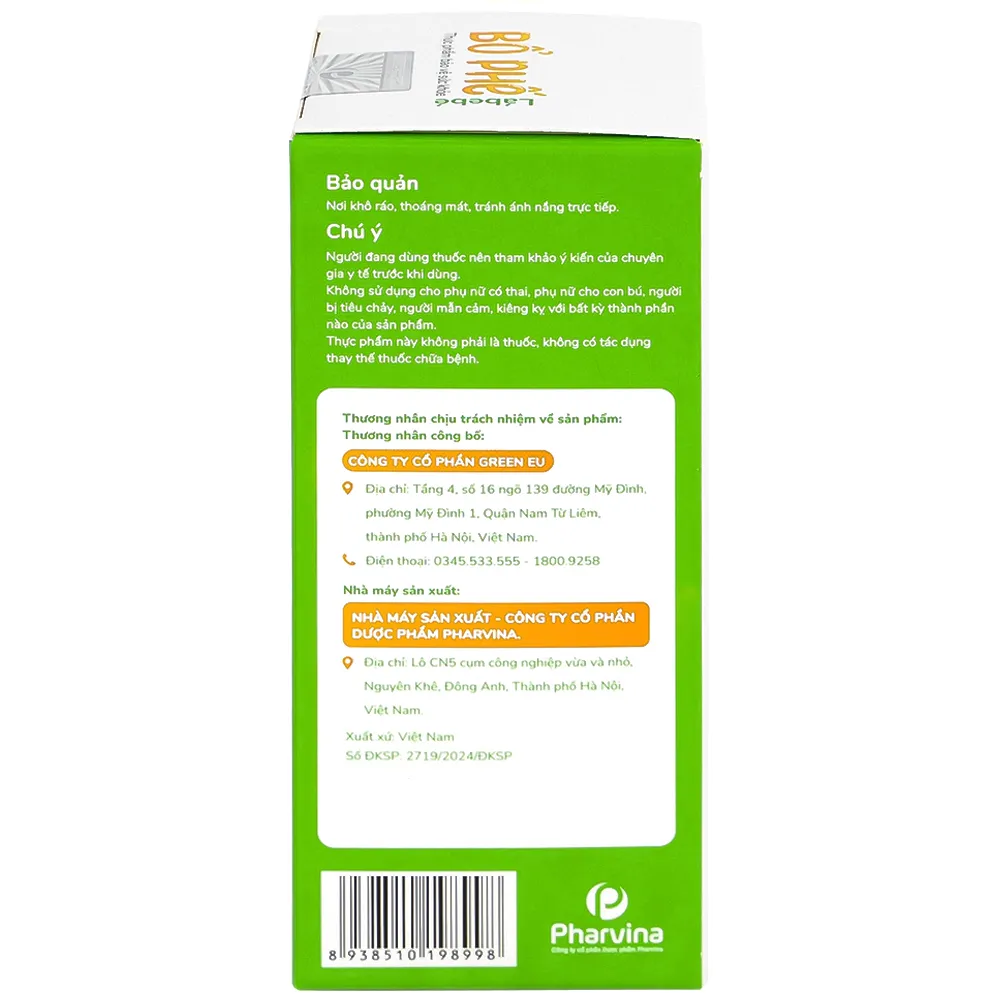 SIRO HO, BỔ PHẾ LÁBEBÉ 120ML 9