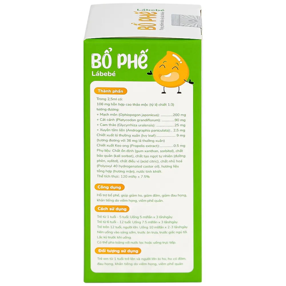 SIRO HO, BỔ PHẾ LÁBEBÉ 120ML 10
