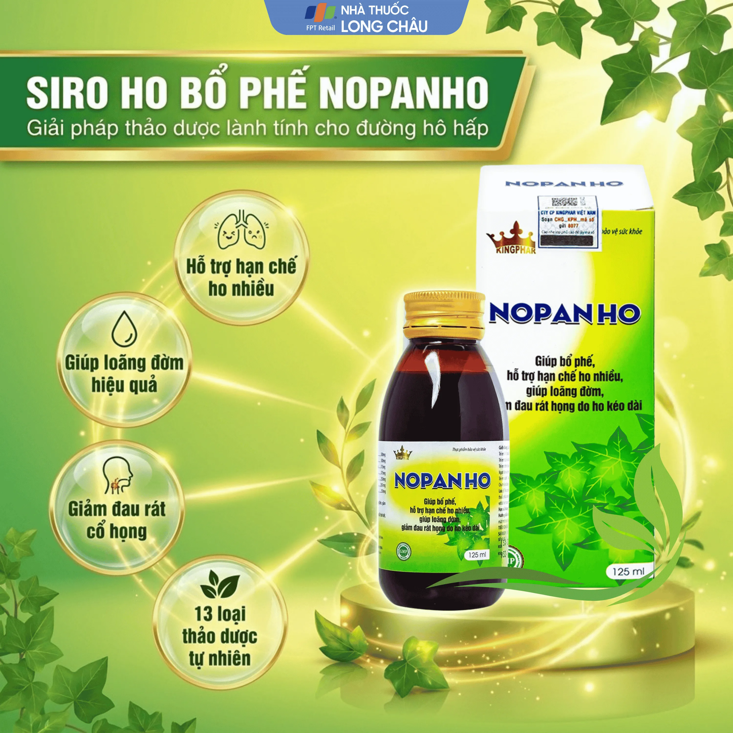 SIRO HO, BỔ PHẾ NOPANHO KINGPHAR 125ML 2