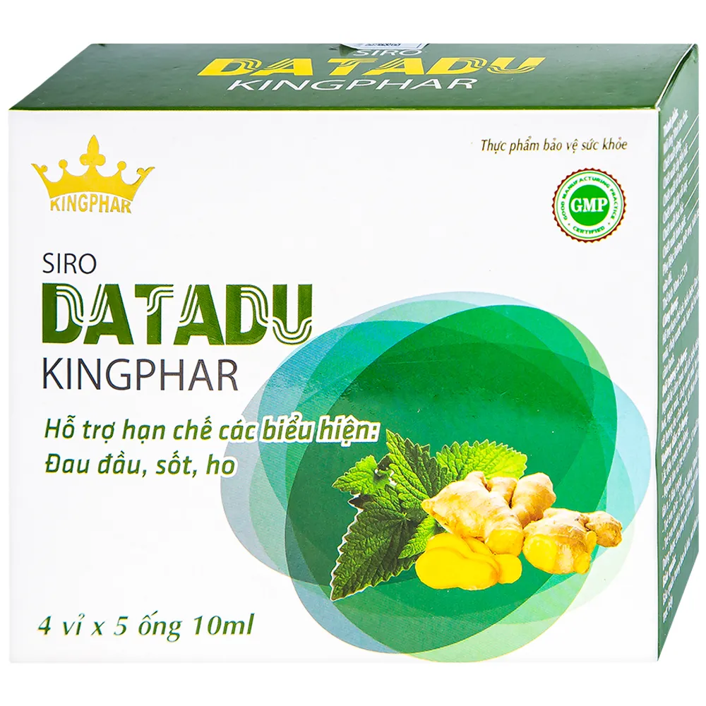 SIRO HO, HỖ TRỢ HẠN CHẾ ĐAU ĐẦU, SỐT DATADU KINGPHAR 4X5 ỐNG 10ML