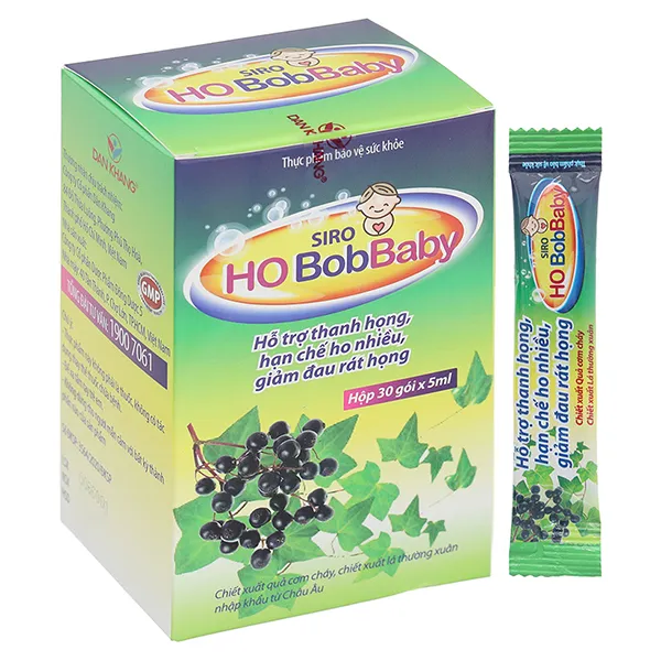 Siro Ho Bobbaby hỗ trợ hạn chế ho; giảm đau rát họng hộp 30 gói x 5ml