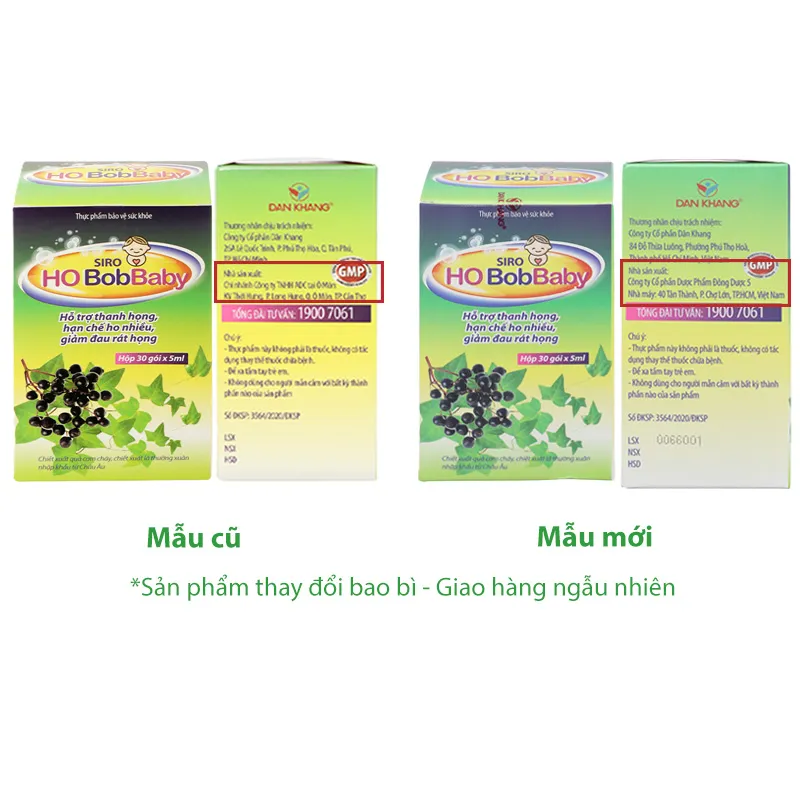 Siro Ho Bobbaby hỗ trợ hạn chế ho; giảm đau rát họng hộp 30 gói x 5ml 2