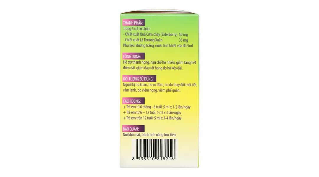 Siro Ho Bobbaby hỗ trợ hạn chế ho; giảm đau rát họng hộp 30 gói x 5ml 13