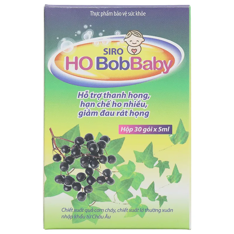 Siro Ho Bobbaby hỗ trợ hạn chế ho; giảm đau rát họng hộp 30 gói x 5ml 5