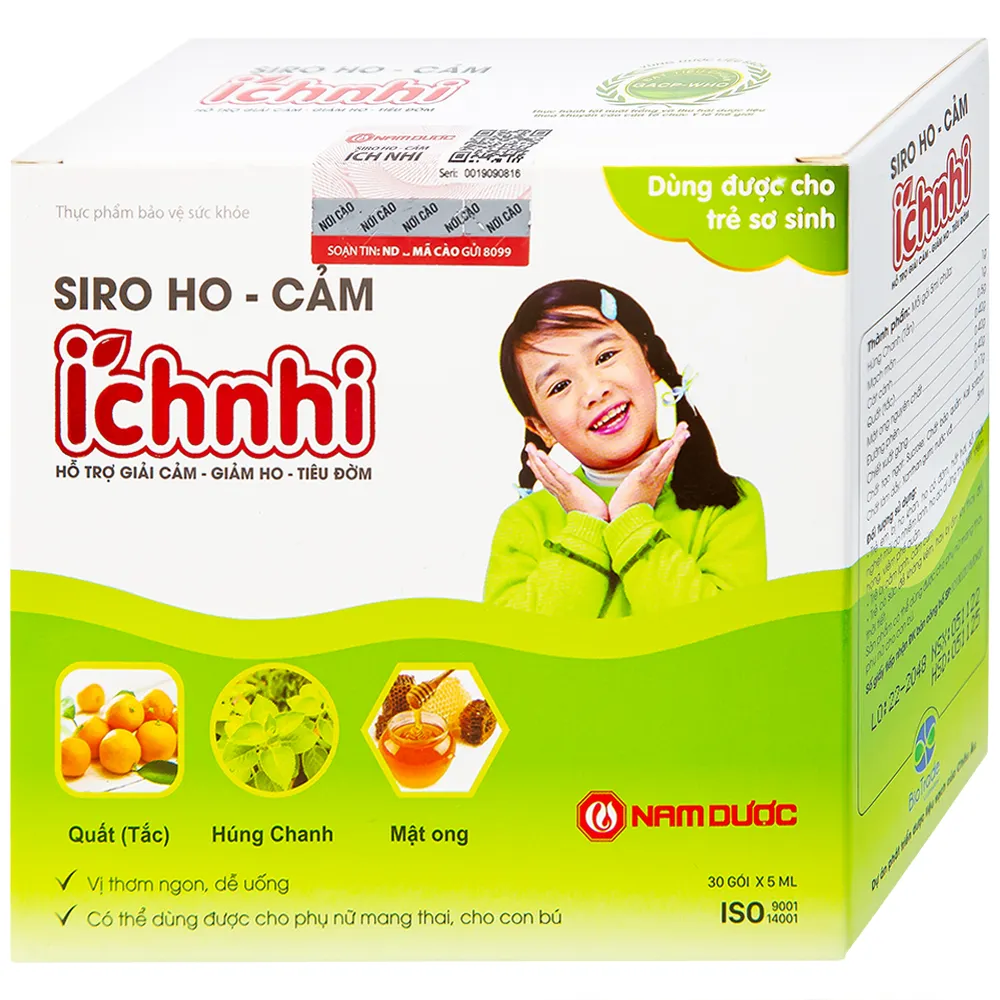 SIRO HO CẢM ÍCH NHI NAM DƯỢC 30 GÓI X 5ML