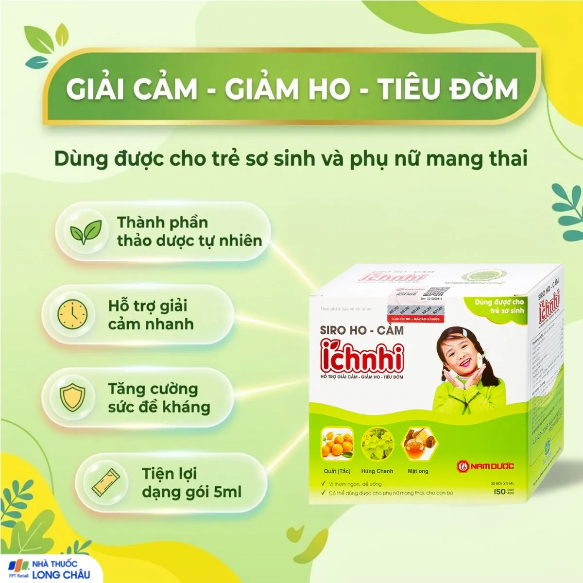 SIRO HO CẢM ÍCH NHI NAM DƯỢC 30 GÓI X 5ML 2