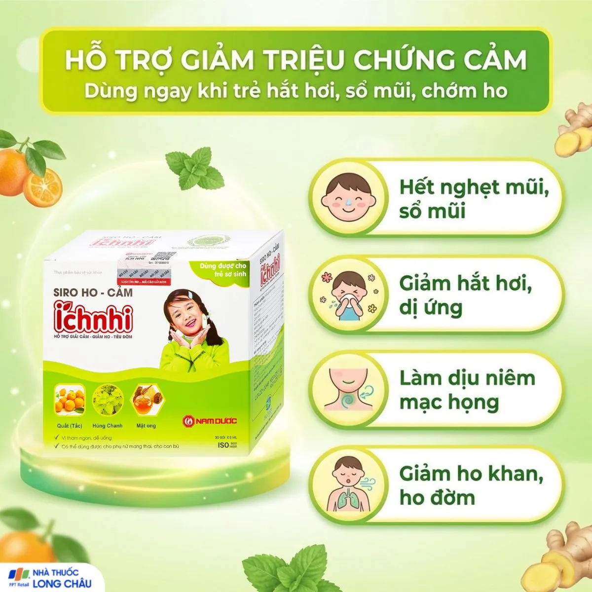 SIRO HO CẢM ÍCH NHI NAM DƯỢC 30 GÓI X 5ML 3